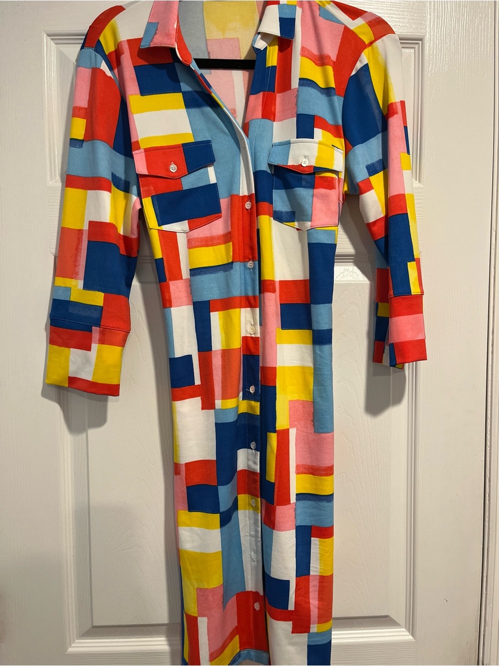 J.Mglaughlin Brynn dress Geometric Wrap Dress - Vibrant Blue, Red & yellow
